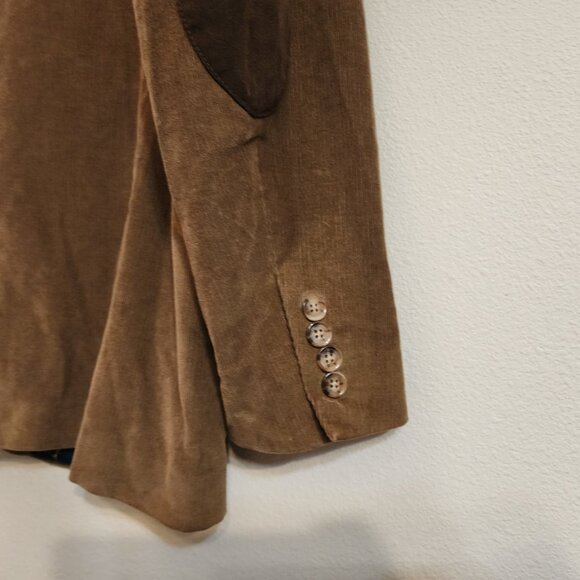 LRL Ralph Lauren Brown Corduroy Sport Coat Jacket Blazer 46R Elbow Patch Dog - Picture 14 of 16